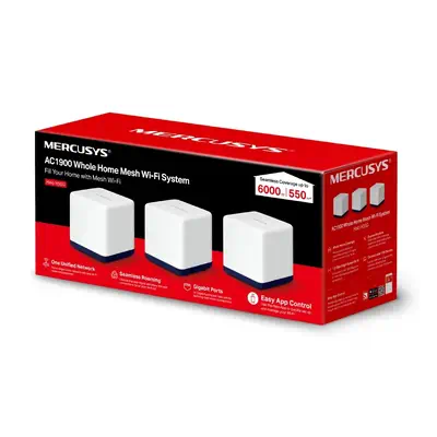 Mercusys Halo H50G (3-pack) Bi-bande (2,4 GHz / 5 GHz) Wi-Fi 5 (802.11ac) Blanc Interne - Réseau - visuel 6