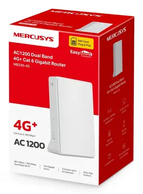 Mercusys MB230-4G routeur sans fil Gigabit Ethernet Bi-bande (2,4 GHz / 5 GHz) Blanc - Réseau - visuel 3