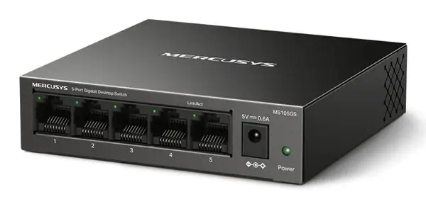 Mercusys MS105GS commutateur réseau Non-géré Gigabit Ethernet (10/100/1000) Noir - Switchs et Hubs - visuel 2