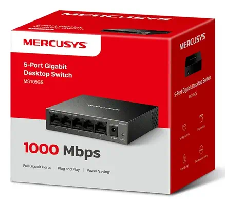 Mercusys MS105GS commutateur réseau Non-géré Gigabit Ethernet (10/100/1000) Noir - Switchs et Hubs - visuel 4