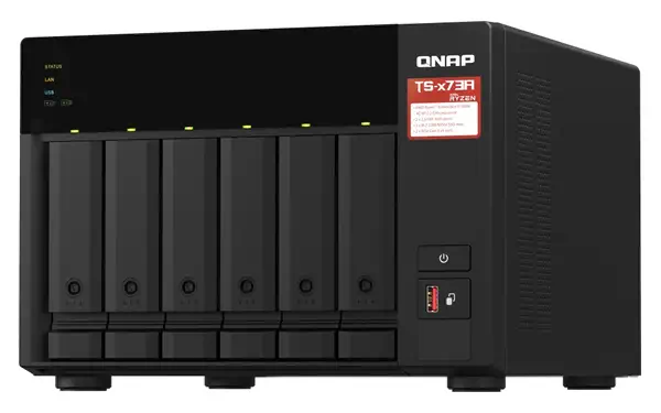 QNAP TS-673A-SW5T serveur de stockage NAS Tower Ryzen Embedded V1500B 8 Go DDR4 0 To QNAP QTS Noir - Serveur NAS - visuel 2
