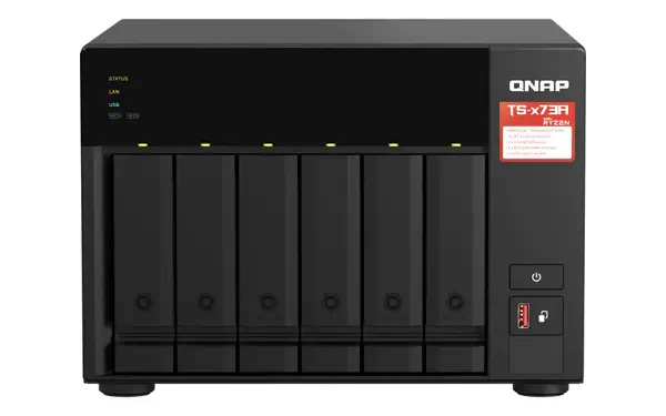 QNAP TS-673A-SW5T serveur de stockage NAS Tower Ryzen Embedded V1500B 8 Go DDR4 0 To QNAP QTS Noir - Serveur NAS - visuel 3