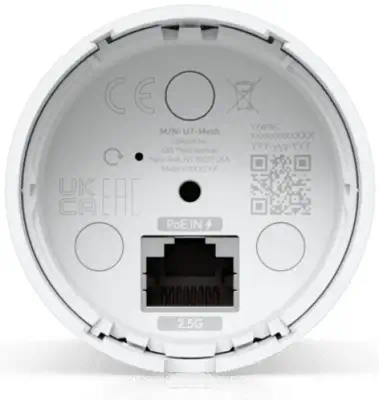Ubiquiti U7 Mesh 5000 Mbit/s Blanc Connexion Ethernet, supportant l'alimentation via ce port (PoE) - Réseau - visuel 4