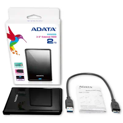 ADATA AHV620S-2TU3-CBK disque dur externe 2 To 2.5" Micro-USB B 3.2 Gen 1 (3.1 Gen 1) Noir - Disque dur Externe - visuel 9