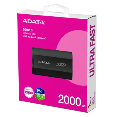 ADATA SD810 2 To USB Type-C USB 3.2 Gen 2x2 Noir - Disque dur Externe - visuel 6
