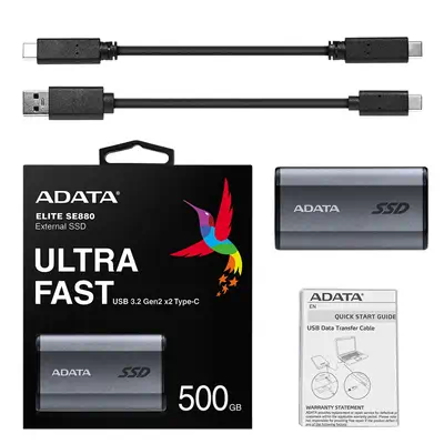 ADATA SE880 500 Go USB Type-C 3.2 Gen 2 (3.1 Gen 2) Wifi Gris - Disque dur Externe - visuel 7