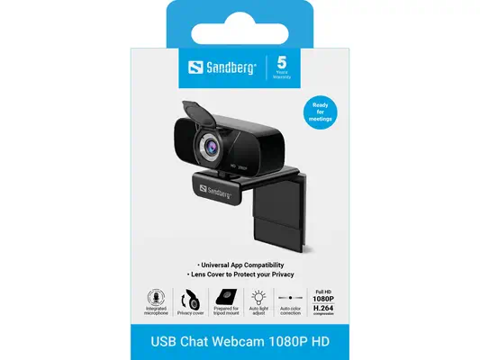Sandberg 134-15 webcam 2 MP 1920 x 1080 pixels USB 2.0 Noir - Webcam - visuel 4