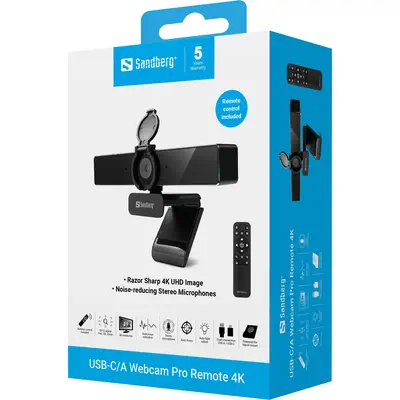 Sandberg 134-45 webcam 8 MP 3840 x 2160 pixels USB Noir - Webcam - visuel 9