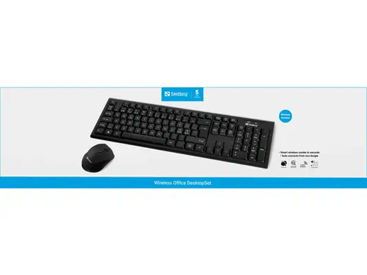 Sandberg Wireless Office DesktopSet Nor - Pack Clavier, souris - visuel 4