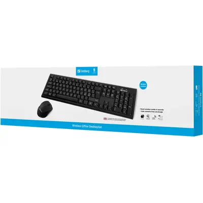 Sandberg 631-23 clavier Souris incluse maison/bureau RF sans fil QWERTY Anglais Noir - Pack Clavier, souris - visuel 3