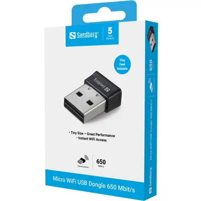 Sandberg Micro Wifi Dongle 650 Mbit/s - Carte Réseau - visuel 6