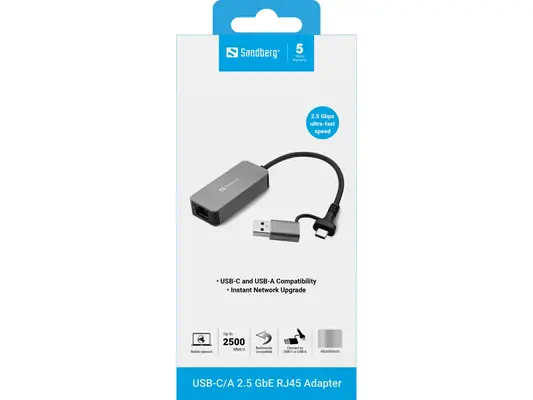 Sandberg 136-68 carte réseau Ethernet 2500 Mbit/s - Carte Réseau - visuel 4