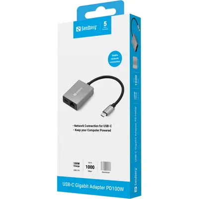Sandberg USB-C Gigabit Adapter PD100W - Composant - visuel 5