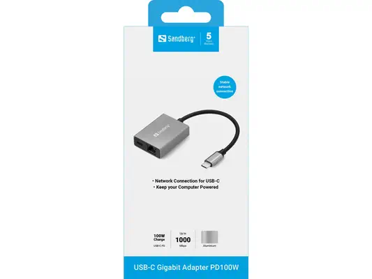 Sandberg USB-C Gigabit Adapter PD100W - Composant - visuel 2