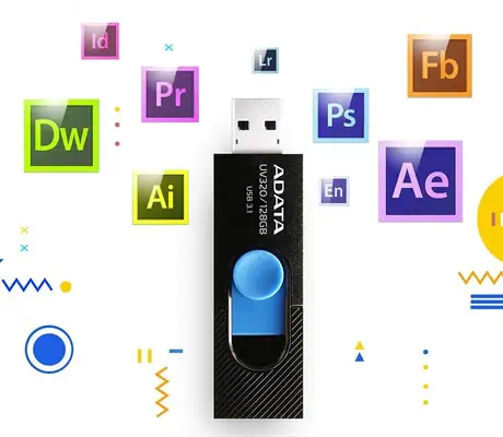 ADATA UV320 lecteur USB flash 128 Go USB Type-A 3.2 Gen 1 (3.1 Gen 1) Noir, Bleu - Clé USB - visuel 4