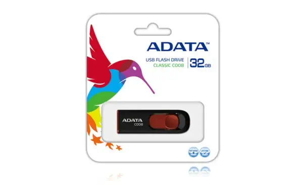 ADATA 32GB C008 lecteur USB flash 32 Go USB Type-A 2.0 Noir, Rouge - Clé USB - visuel 2