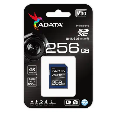 ADATA ASDX256GUI3V30S-R mémoire flash 256 Go SDXC UHS-I Classe 10 - Carte Mémoire - visuel 2