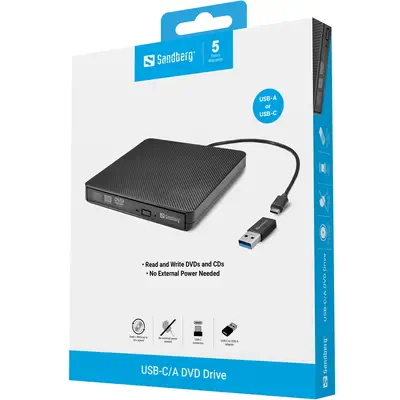 Sandberg USB-C/A DVD Drive - Lecteur Optique - visuel 6