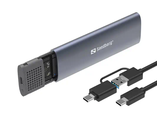 Sandberg 136-39 Boîtier de disques de stockage Enceinte ssd Noir M.2 - Adaptateur stockage - visuel 4