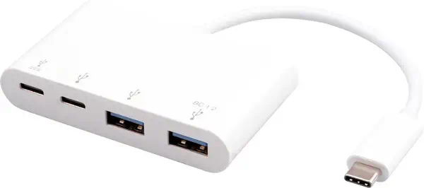 eSTUFF ES625002 hub & concentrateur USB 3.2 Gen 1 (3.1 Gen 1) Type-C 10000 Mbit/s Blanc - Station d'accueil pour portable - visuel 2
