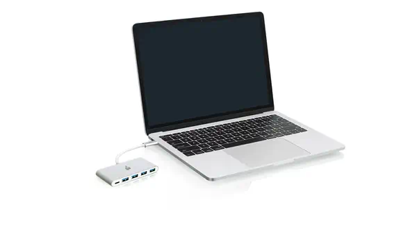 iogear GUH3C4PD hub & concentrateur USB 3.2 Gen 1 (3.1 Gen 1) Type-C 5000 Mbit/s Blanc - Station d'accueil pour portable - visuel 3
