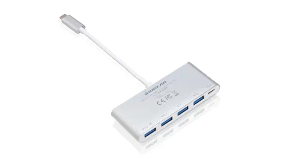 iogear GUH3C4PD hub & concentrateur USB 3.2 Gen 1 (3.1 Gen 1) Type-C 5000 Mbit/s Blanc - Station d'accueil pour portable - visuel 2