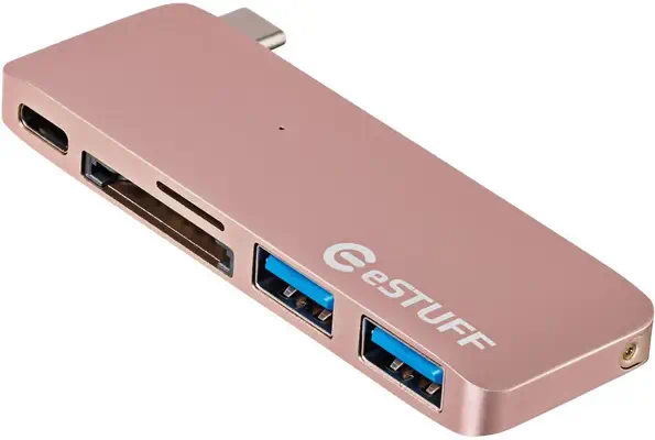 eSTUFF ES84121-ROSE station d'accueil USB 3.2 Gen 2 (3.1 Gen 2) Type-C Or rose - Station d'accueil pour portable - visuel 1