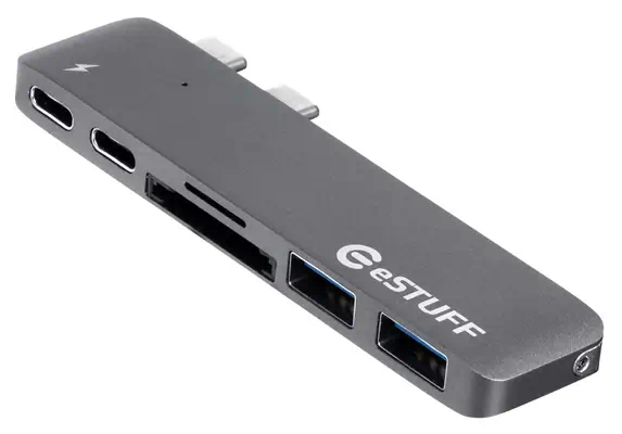 eSTUFF ES84122-GREY hub & concentrateur USB 3.2 Gen 1 (3.1 Gen 1) Type-C 5000 Mbit/s Gris - Station d'accueil pour portable - visuel 1