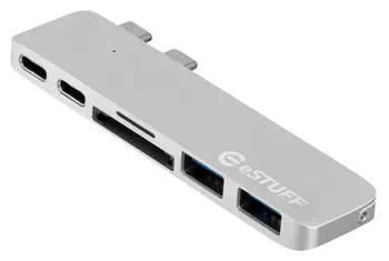 eSTUFF ES84122-SILVER station d'accueil USB 3.2 Gen 1 (3.1 Gen 1) Type-C Argent garantie