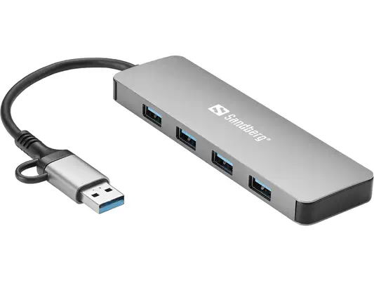USB-C/A to 4xUSB 3.0 Hub - Sandberg - Station d'accueil pour portable - visuel 2