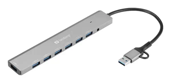 Sandberg 136-66 hub & concentrateur USB 3.2 Gen 1 (3.1 Gen 1) Type-A + Type-C 5000 Mbit/s - Station d'accueil pour portable - visuel 2