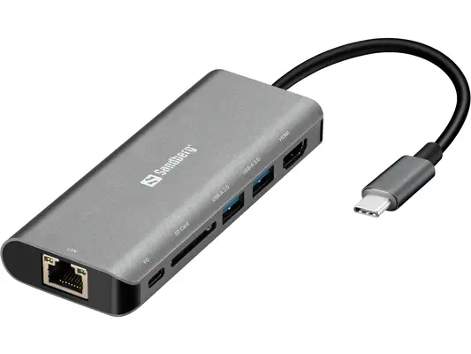 Sandberg USB-C Dock HDMI+LAN+SD+USB,100W - Station d'accueil pour portable - visuel 1