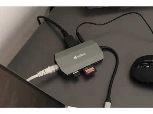 Sandberg USB-C 6-in1 Travel Dock - Station d'accueil pour portable - visuel 3