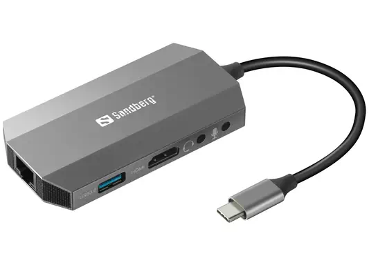 Sandberg USB-C 6-in1 Travel Dock - Station d'accueil pour portable - visuel 1