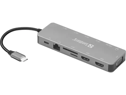 Sandberg USB-C 13-in-1 Travel Dock - Station d'accueil pour portable - visuel 2