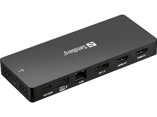 Sandberg 136-61 station d'accueil Avec fil USB 3.2 Gen 1 (3.1 Gen 1) Type-C Gris - Station d'accueil pour portable - visuel 2