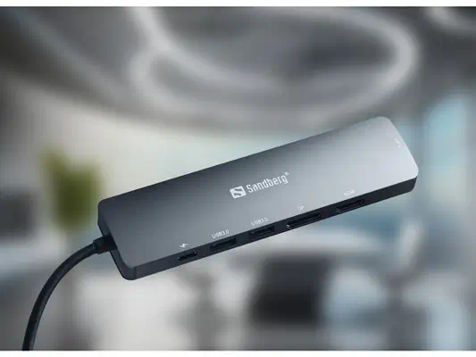 Sandberg 136-43 station d'accueil USB 3.2 Gen 1 (3.1 Gen 1) Type-C Gris - Station d'accueil pour portable - visuel 6
