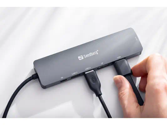 Sandberg 136-43 station d'accueil USB 3.2 Gen 1 (3.1 Gen 1) Type-C Gris - Station d'accueil pour portable - visuel 5