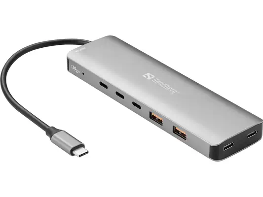 Sandberg 136-79 station d'accueil Avec fil USB 3.2 Gen 2 (3.1 Gen 2) Type-C Gris - Station d'accueil pour portable - visuel 1