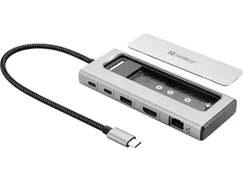 Meilleur prix Sandberg 136-82 station d'accueil Avec fil USB 3.2 Gen 2 (3.1 Gen 2) Type-C Gris