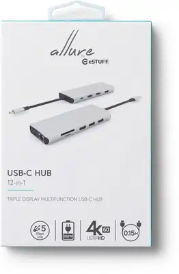 eSTUFF ES623009 hub & concentrateur Gris - Station d'accueil pour portable - visuel 4