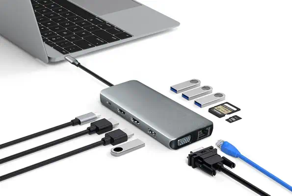 eSTUFF ES623009 hub & concentrateur Gris - Station d'accueil pour portable - visuel 6