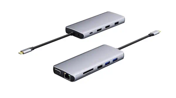 eSTUFF ES623009 hub & concentrateur Gris - Station d'accueil pour portable - visuel 1