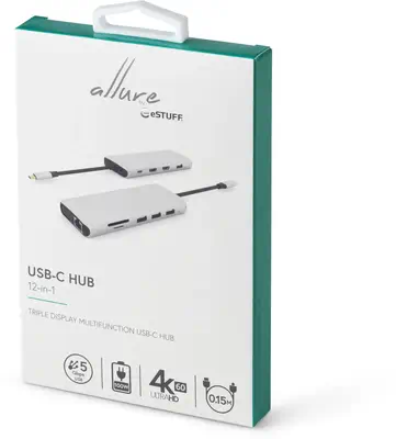eSTUFF ES623009 hub & concentrateur Gris - Station d'accueil pour portable - visuel 5