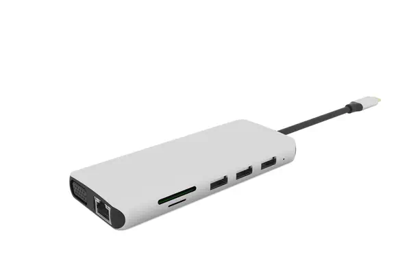 eSTUFF ES623009 hub & concentrateur Gris - Station d'accueil pour portable - visuel 3