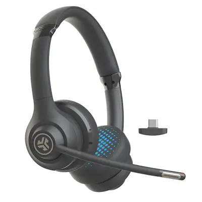 JLab Go Work Gen 2 Casque Avec fil &sans fil Arceau Appels/Musique USB Type-C Bluetooth Noir, Bleu - Casque Micro - visuel 2