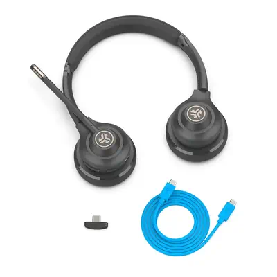 JLab Go Work Gen 2 Casque Avec fil &sans fil Arceau Appels/Musique USB Type-C Bluetooth Noir, Bleu - Casque Micro - visuel 3