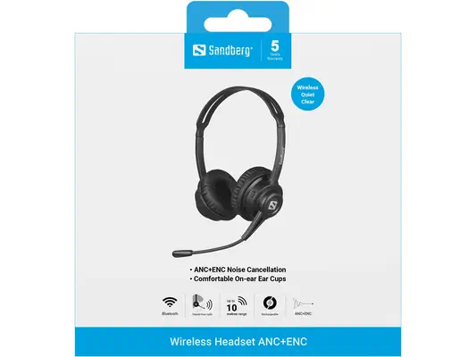 Sandberg 126-44 casque Sans fil Arceau Musique/Quotidien Bluetooth Noir - Casque Micro - visuel 9