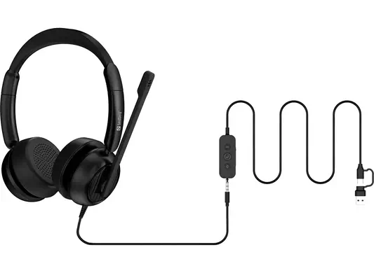 Sandberg 126-54 casque Avec fil Arceau Bureau/Centre d'appels USB Type-C / USB Type-A Noir - Casque Micro - visuel 5