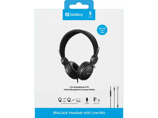 Sandberg 126-34 casque Avec fil Arceau Appels/Musique Noir - Casque Micro - visuel 7